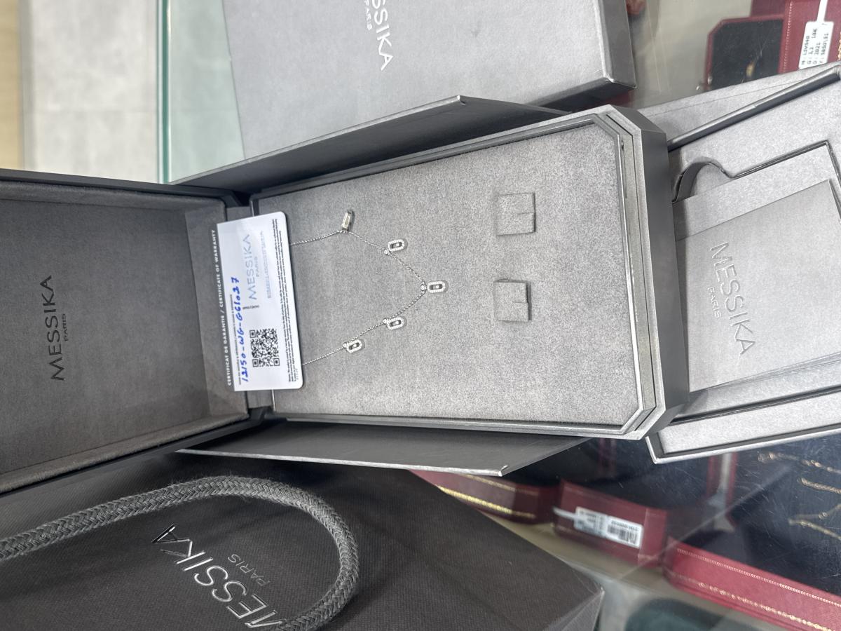 تعليقة مسيكا تشوكر الماس اصلي ذهب ابيض  G61027
